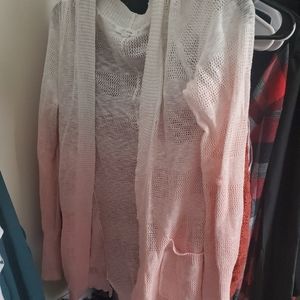 White/pink ombre cardigan